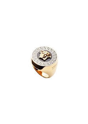 versace greek line enamel ring|versace ladies rings.